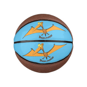 Funny cute orange flying pterodactyl cartoon mini basketball