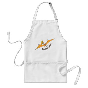 Funny cute orange flying pterodactyl cartoon standard apron