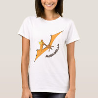Funny cute orange flying pterodactyl cartoon