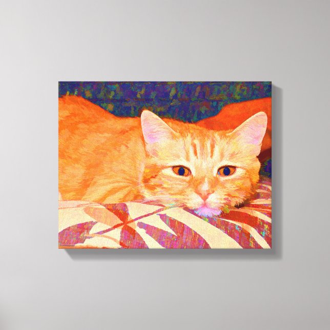 Funny Cute Orange Tabby Cat Canvas Print (Front)
