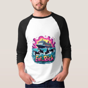Funny Cute Orca Whale Eat The Rich  T-Shirt