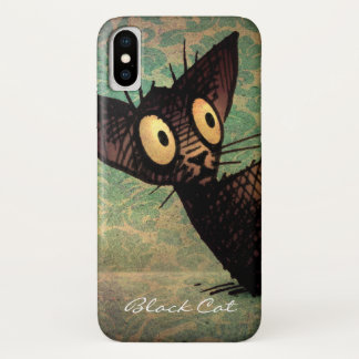 Funny Cute Oriental Shorthair Black Cat iPhone X Case