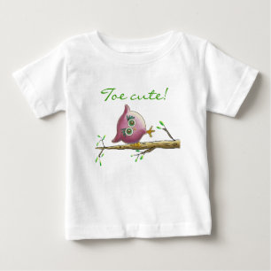 Funny & Cute Owl on a Branch Baby T-Shirt