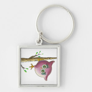Funny Cute Owl Picture Key Ring
