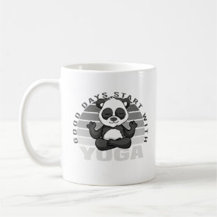 Funny cute panda doing yoga. funny yoga poses coffee mug
