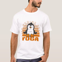 Funny cute penguin doing yoga. funny yoga poses