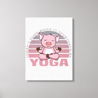 Funny cute pig doing yoga. funny yoga poses