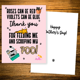 Funny Cute Pink Happy Mother's Day From Cat Card
