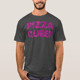 Funny Cute Pizza Queen Purple Glitter 271 T-Shirt