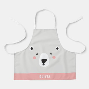 Funny cute polar bear personalised children's apron