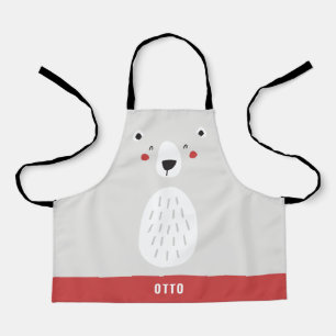 Funny cute polar bear personalised children's apron
