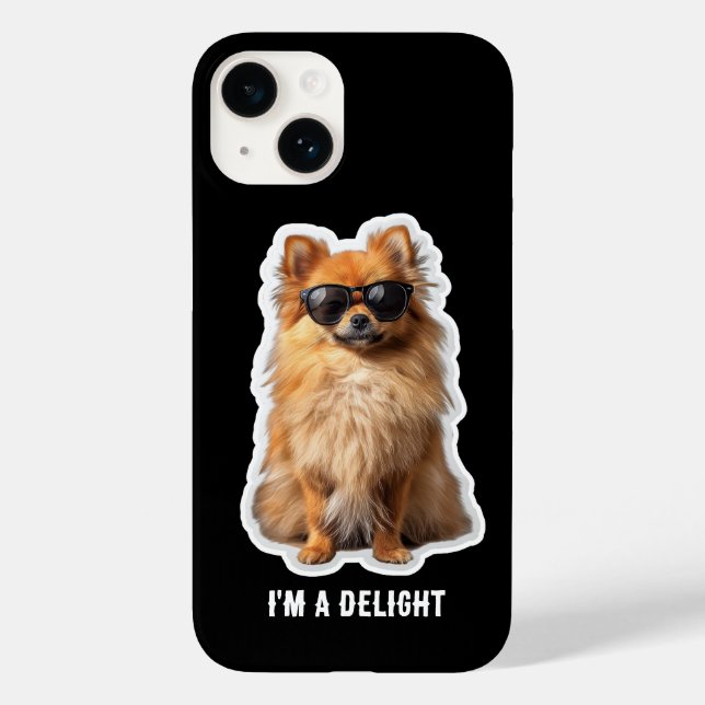Funny Cute Pomeranian Dog I'm a Delight Case-Mate iPhone Case (Back)