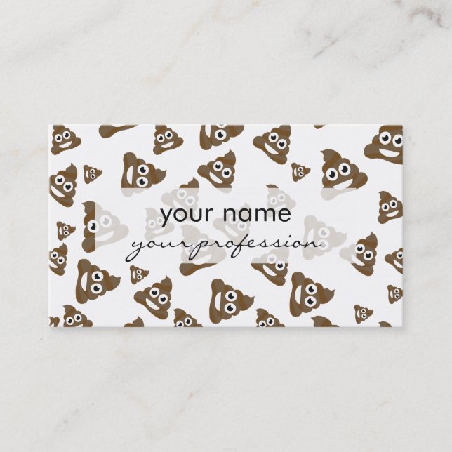 Funny Cute Poop Emoji Pattern Business Card (Front)