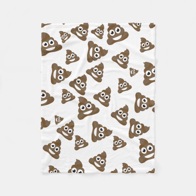 Funny Cute Poop Emoji Pattern Fleece Blanket (Front)