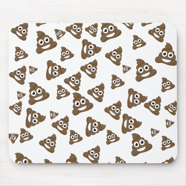 Funny Cute Poop Emoji Pattern Mouse Mat (Front)