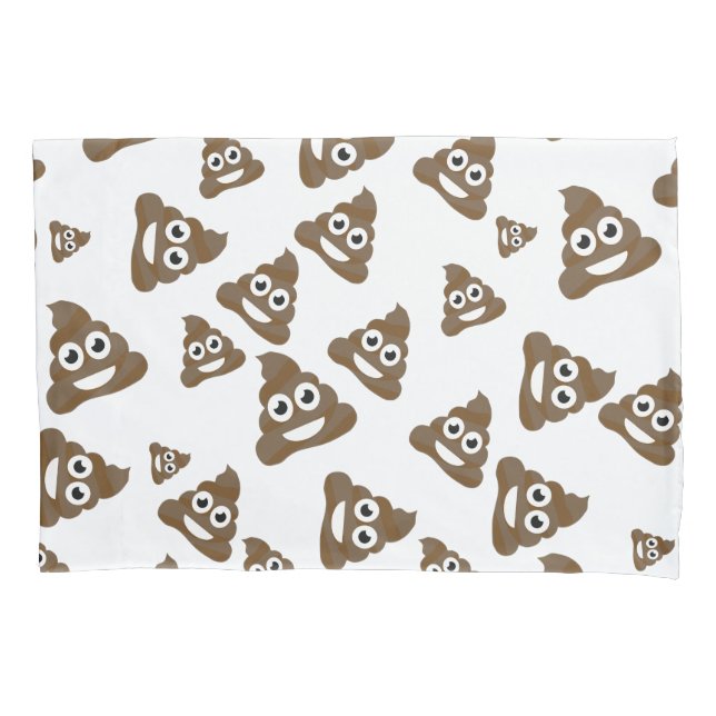 Funny Cute Poop Emoji Pattern Pillowcase (Front)