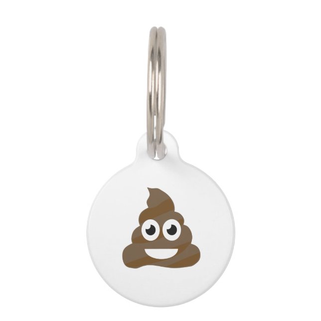 Funny Cute Poop Emoji Pet Tag (Front)