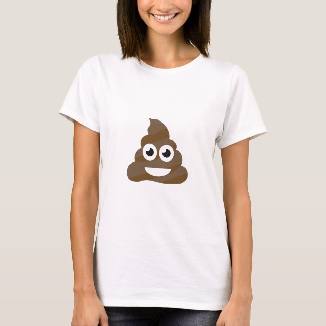 Funny Cute Poop Emoji T-Shirt (Front)