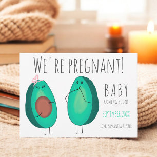 Funny cute pregnant avocado couples baby pregnancy announcement