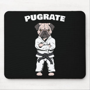 Funny Cute Pug Karate Black Belt Martial Art Love Mouse Mat