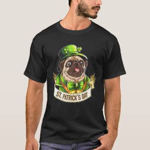 Funny Cute Pug St Patricks Day For Dog T-Shirt