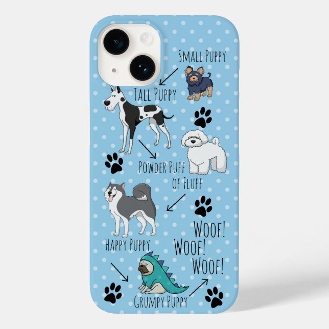 Funny Cute Puppy Poem and Dots Case-Mate iPhone Case (Back)