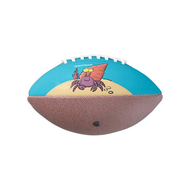 Funny cute purple cartoon hermit crab american football (Rotated 270)
