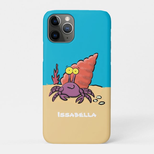 Funny cute purple cartoon hermit crab Case-Mate iPhone case (Back)