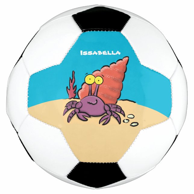 Funny cute purple cartoon hermit crab football (Front)