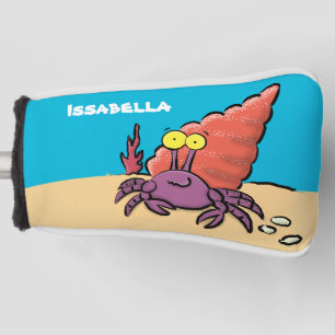 Funny cute purple cartoon hermit crab golf head cover