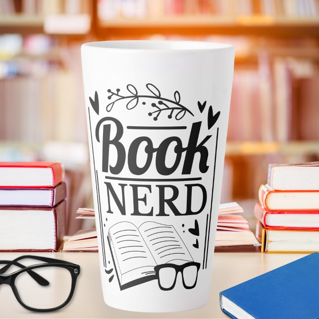 Funny Cute Quote Book Nerd Latte Mug (Creator Uploaded)