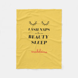 Funny Cute Quote Lash Nap Blanket Mustard Yellow