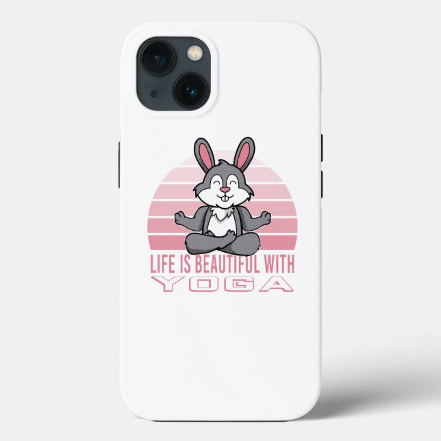 Funny cute rabbit doing yoga. funny yoga poses Case-Mate iPhone case (Back)