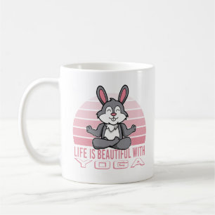 Funny cute rabbit doing yoga. funny yoga poses coffee mug