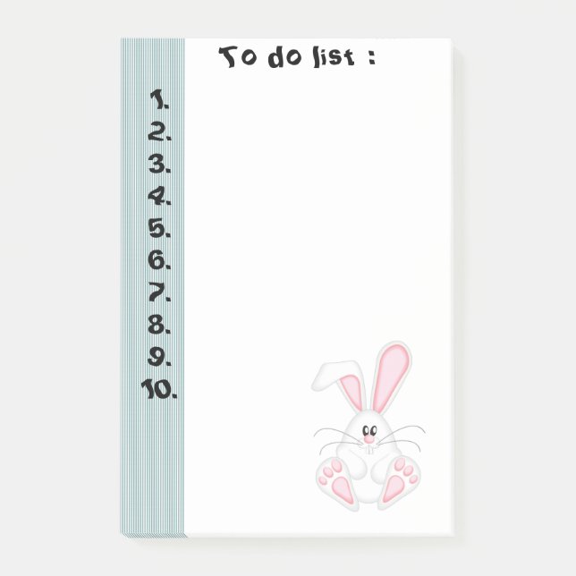 Funny cute rabbit " To do list" Post-it Notes (Front)