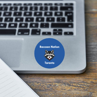 Funny Cute Raccoon Nation Toronto Dark Color Classic Round Sticker