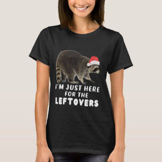 Funny Cute Racoon Christmas Santa Hat for Thanksg T-Shirt