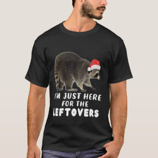 Funny Cute Racoon Christmas Santa Hat for Thanksg T-Shirt