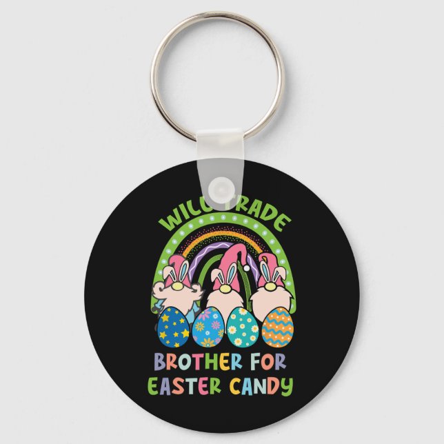 Funny Cute Rainbow Will Trade Brother For Easter C Key Ring (Front)