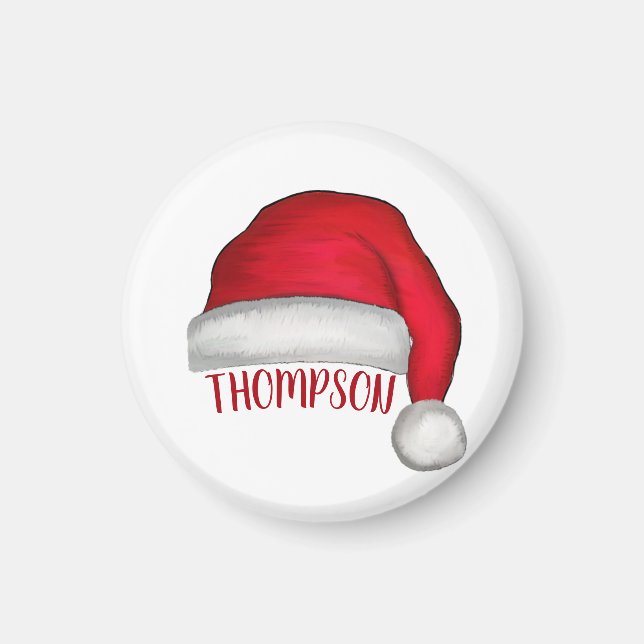 Funny Cute Red Santa Custom Holiday Christmas Magnet (Front)