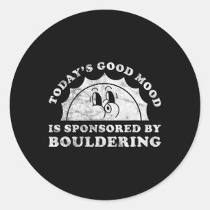 Funny Cute Retro Vintage Bouldering Rock Climbing  Classic Round Sticker