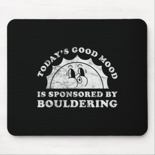 Funny Cute Retro Vintage Bouldering Rock Climbing Mouse Mat