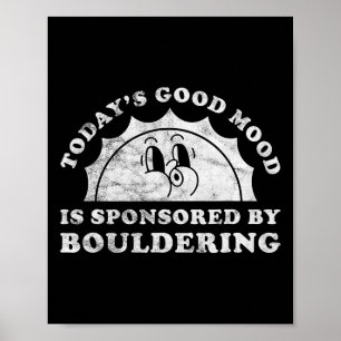 Funny Cute Retro Vintage Bouldering Rock Climbing Poster