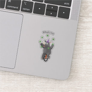 Funny cute rhino juggling on unicycle