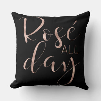 Funny Cute Rose All Day Wine Lover Gift Cushion