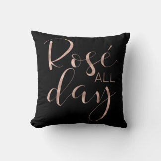 Funny Cute Rose All Day Wine Lover Gift Cushion