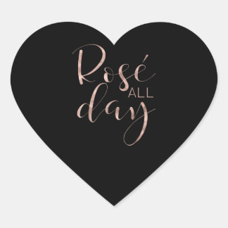 Funny Cute Rose All Day Wine Lover Gift Heart Sticker