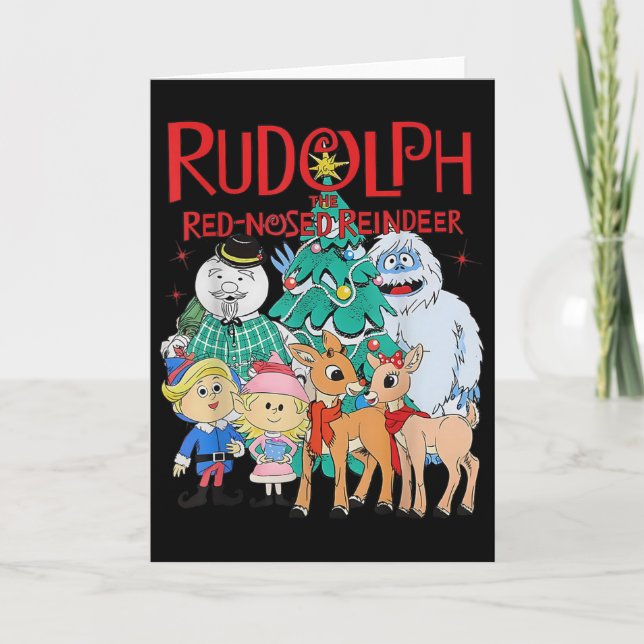 Funny Cute Rudolph The Red Nosed Reindeer Christma Card (Front)