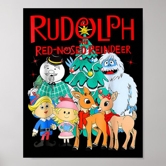 Funny Cute Rudolph The Red Nosed Reindeer Christma Poster (Front)