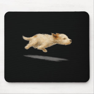 Funny Cute Running Dog Art Dog Painting Style Mouse Mat